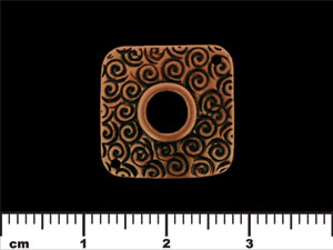 Square Link w/Swirls 23/23mm : Antique Copper