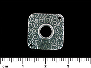 Square Link w/Swirls 23/23mm : Antique Silver