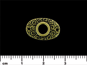 Oval Link w/ Swirls 18/12mm : Antique Brass