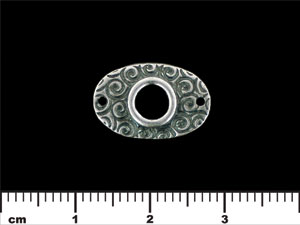 Oval Link w/ Swirls 18/12mm : Antique Silver