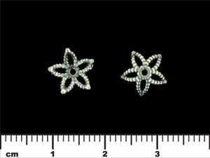 Star Bead Cap 9/3mm : Antique Silver