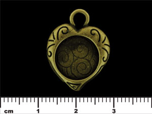 Heart Nouveau Frame 25/19mm : Antique Brass