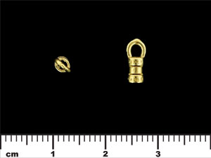 Rustic Crimp Tube with Loop 10/3mm : Gold