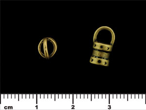 Rustic Crimp Tube with Loop 12/6mm : Antique Brass