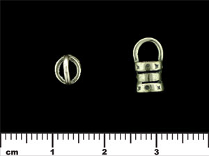 Rustic Crimp Tube with Loop 12/6mm : Antique Silver
