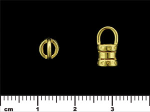 Rustic Crimp Tube with Loop 12/6mm : Gold