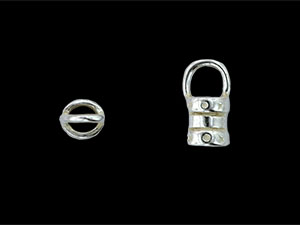 Rustic Crimp Tube with Loop 12/6mm : Silver