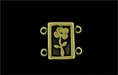 Rectangle Flower Link 15/16mm : Antique Brass