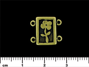 Rectangle Flower Link 15/16mm : Antique Brass