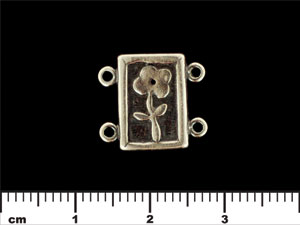 Rectangle Flower Link 15/16mm : Antique Silver