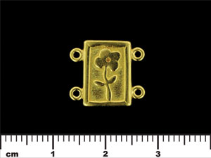 Rectangle Flower Link 15/16mm : Gold