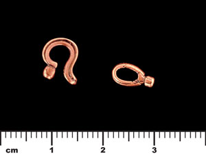 Ridged Hook and Eye Clasp : Antique Copper
