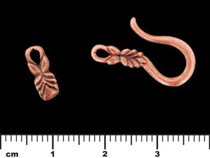 Laurel Leaf Hook and Eye Clasp : Antique Copper