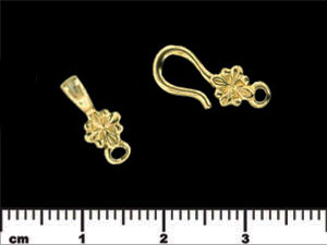 Floral Hook and Eye Clasp : Brass