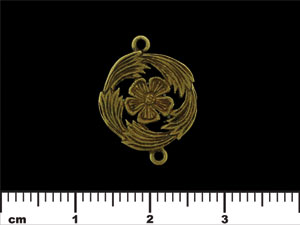 Floral Nouveau Link 20/15mm : Antique Brass