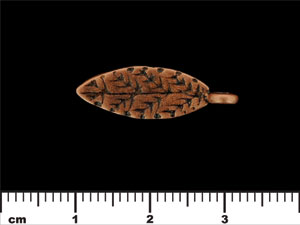 Veined Leaf Pendant 25/8mm : Antique Copper