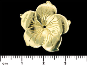 Beadable Hibiscus Pendant : Brass