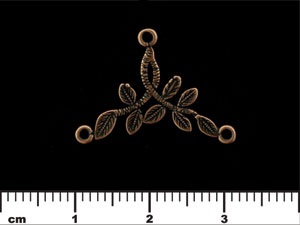 Leafy Branch Connector 26/16mm : Antique Copper