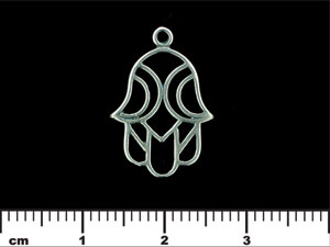 Hamsa Charm 21/14mm : Antique Silver