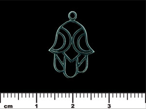 Hamsa Charm 21/14mm : Gun Metal