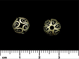 Filigreed Ball 9mm : Antique Brass