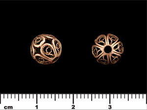 Filigreed Ball 9mm : Antique Copper