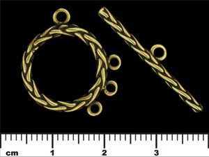Braided Wreath Toggle : Antique Brass