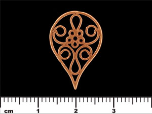 Filigreed Drop Connector 24/16mm : Antique Copper