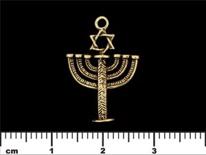 Menorah Pendant 23/16mm : Antique Brass