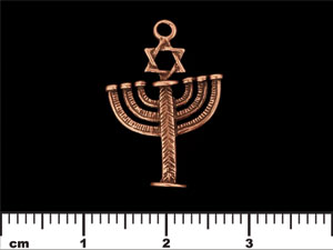 Menorah Pendant 23/16mm : Antique Copper