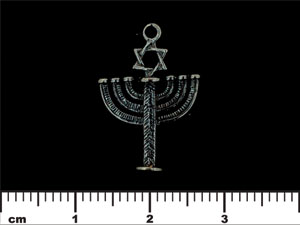 Menorah Pendant 23/16mm : Gun Metal