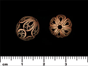Filigreed Ball 12mm : Antique Copper