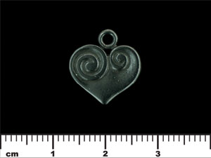 Swirl Heart Pendant : Gun Metal