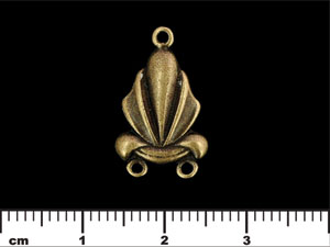 Ribbon Ruffle Connector 21/13mm : Antique Brass