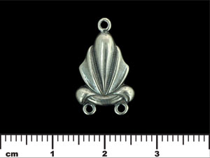 Ribbon Ruffle Connector 21/13mm : Antique Silver