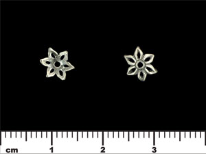 Star Flower Cap 8mm : Antique Silver