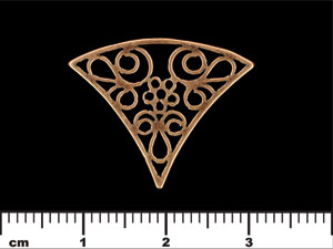 Filligree Wedge Connector 22/27mm : Antique Copper