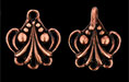 Nouveau Fleur De Lis Toggle : Antique Copper