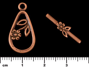 Daisy and Leaf Toggle : Antique Copper