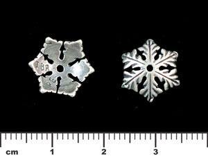 Snowflake Bead Cap 11.5mm : Antique Silver