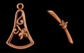 Nouveau Tulip Toggle : Antique Copper