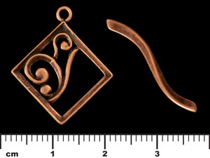 Square Swirl Toggle : Antique Copper