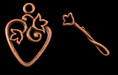 Tulip Heart Toggle : Antique Copper