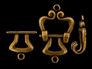 Ribbon Hinge Clasp Set : Antique Brass