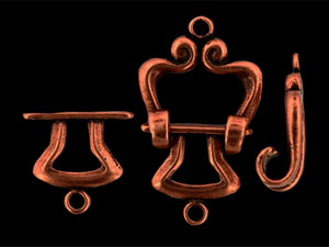 Ribbon Hinge Clasp Set : Antique Copper