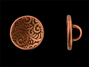 Fancy Button 12mm : Antique Copper