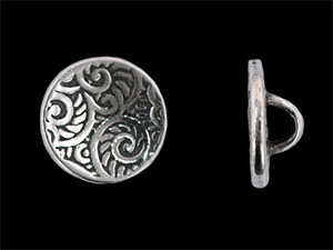 Fancy Button 12mm : Antique Silver