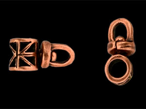 Revolving Bail Geometric Tube 12/6mm : Antique Copper