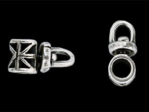 Revolving Bail Geometric Tube 12/6mm : Antique Silver