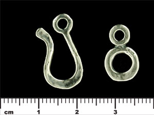 Large Hook and Eye Clasp : Antique Silver
